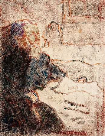白色的`Äiti (1911) by Alvar Cawén