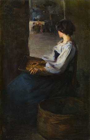 布雷顿女人`Breton Woman (c. 1899~1900) by Enrique Martínez Cubells