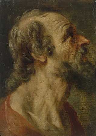 右边是一位年长男子的胸部图像`Brustbild eines älteren Mannes nach rechts by Gaspar de Crayer