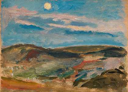月光山`Moonlit hill (1907) by Tadeusz Makowski
