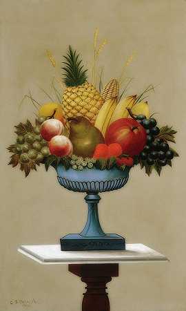 蓝脚碗水果`Fruit with Blue-Footed Bowl