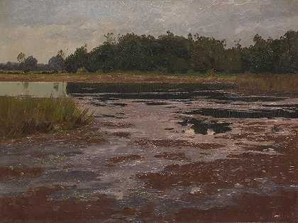 黄昏荒原`Abendliche Moorlandschaft (Ca. 1899) by Charles Johann Palmié