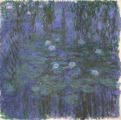 蓝睡莲`Blue Water Lilies (1916 1919) by Claude Monet
