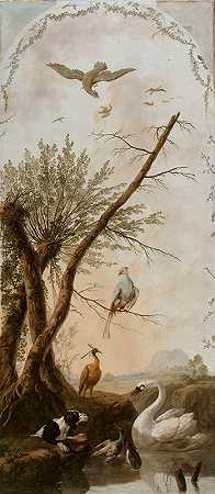 主题装饰板D动物`Panneau décoratif à sujets danimaux (1765~1767) by Jean-Baptiste Pillement