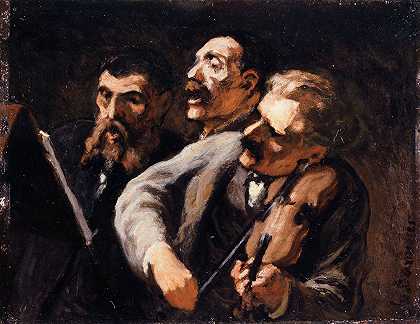 三重奏d业余爱好者`Trio damateurs (1863 1867) by Honoré Daumier