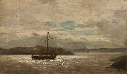 霍文，曼达尔。`Hoven, Mandal (1872) by Amaldus Nielsen