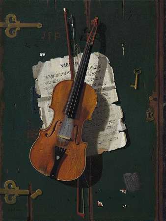 旧小提琴`The Old Violin (c. 1890) by John Frederick Peto