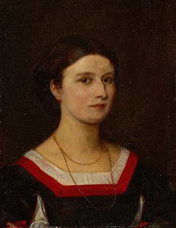 伊丽莎白·伯克哈特肖像（-Bachofen）`Portrait of Elisabeth Burckhardt(~Bachofen) (1865) by Ernst Stückelberg