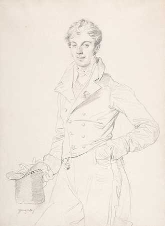 兰斯洛特·西奥多，克里斯塞的图尔平伯爵`Lancelot~Théodore, comte Turpin de Crissé by Jean Auguste Dominique Ingres