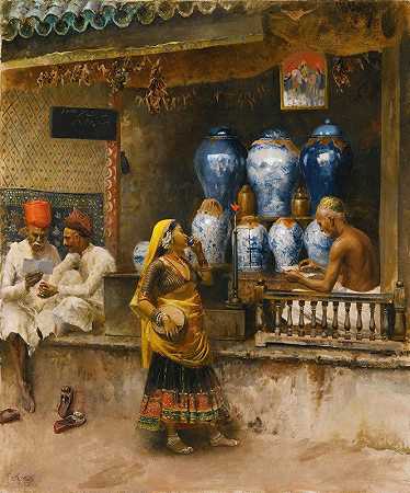 香水商孟买s店`A Perfumers Shop, Bombay by Edwin Lord Weeks