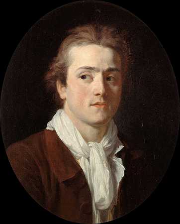 罗马人保罗·纪尧姆·勒莫的肖像`Portrait de Paul~Guillaume Lemoine, dit le Romain (1772) by Joseph Benoît Suvée