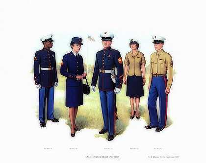U S M C-应征蓝色制服`U S M C – Enlisted Blue Dress Uniforms