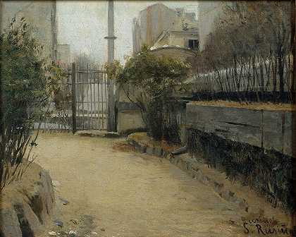 蒙马特花园`Garden of Montmartre (from 1890 until 1891) by Santiago Rusiñol