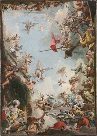 歌颂朱斯蒂尼亚尼家族`The Glorification of The Giustiniani Family (1783) by Giovanni Domenico Tiepolo