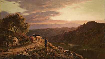 高地通道`The Highland Pass (1865) by Sidney Richard Percy