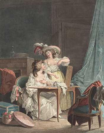 比较`La Comparaison (1786) by Jean François Janinet