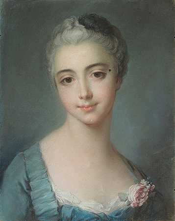 一位年轻女士的肖像`Portrait Of A Young Lady by Follower Of François Boucher