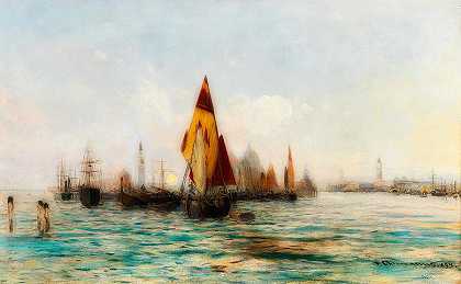 威尼斯附近的渔船`Fishing Boats Near Venice