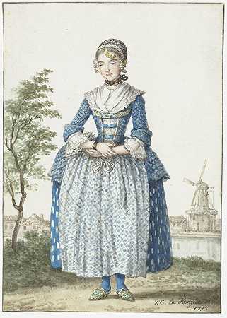北荷兰女孩`Noord~Hollands meisje (1775) by Paulus Constantijn la Fargue