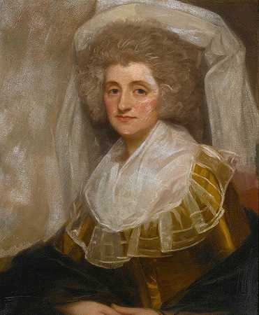 弗朗西斯·英格拉姆夫人的肖像`Portrait Of Mrs. Francis Ingram by George Romney
