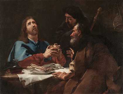 在伊默斯的晚餐`The Supper at Emmaus (c. 1720) by Giovanni Battista Piazzetta