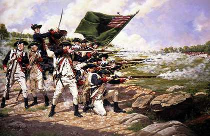 1776年长岛战役中的特拉华团`The Delaware Regiment At The Battle Of Long Island 1776