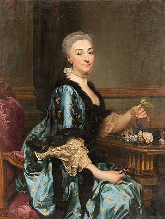 玛格丽特·德康齐肖像`Portrait of Marguerite de Conzié (1764) by Alexander Roslin