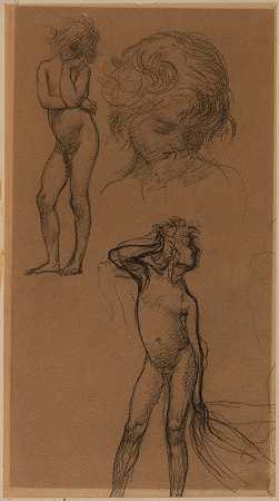 研究D儿童`Etude denfants (1867~1869) by Pierre Puvis de Chavannes