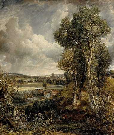 德德姆谷`The Vale of Dedham by John Constable