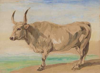 匈牙利种公牛的研究`Study of Hungarian breed ox (1845) by Piotr Michałowski