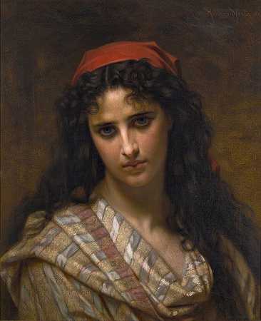 难得的美人`A rare beauty (1871) by Hugues Merle