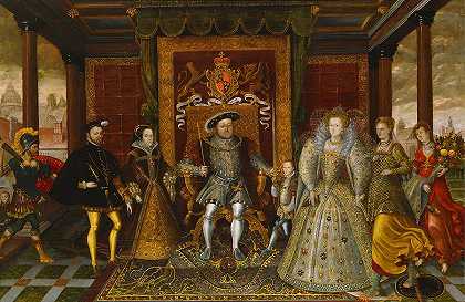 都铎王朝继承的寓言——亨利五世家族`An Allegory of the Tudor Succession – The Family of Henry V I I I