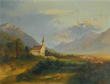 沙恩的新教区教堂`The New Parish Church In Schaan by Adolf Obermüllner