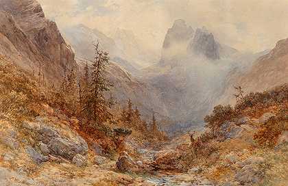 巴伐利亚州霍伦塔尔`Hollenthal, Bavaria (1880) by Edward Theodore Compton