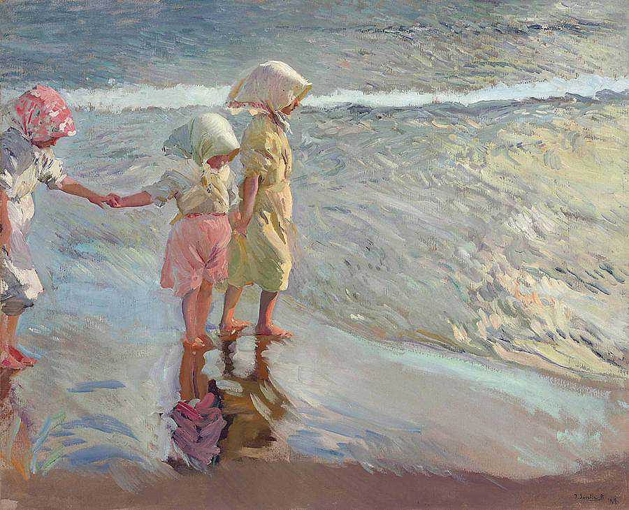 海滩上的三姐妹`The Three Sisters On The Beach