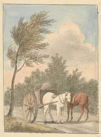 马车`Horse Cart by Edward Francis Burney
