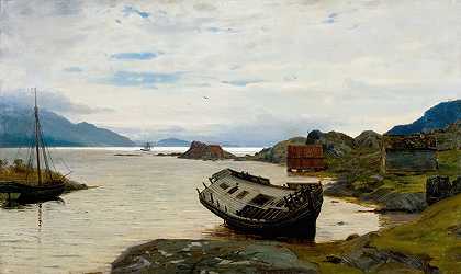 打猎残骸，厄尔`Jaktevrak, Ølve (1863) by Amaldus Nielsen