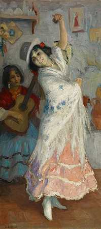 弗拉明戈舞者`A Flamenco Dancer (c. 1913) by Gonzalo Bilbao Martínez