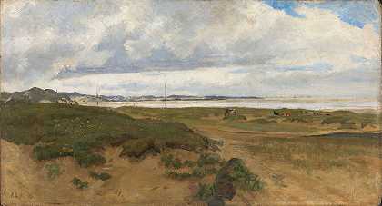来自奥格纳的Jæren景观`Landscape from Ogna at Jæren (1878) by Kitty Kielland