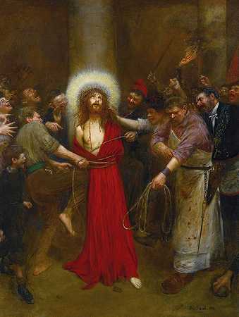 基督与柱子相连`Christ Lié À La Colonne (1901) by Jean Béraud