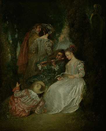 完美的协议`The Perfect Accord (circa 1719) by Jean-Antoine Watteau