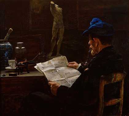 在演播室里`In The Studio (1883) by Victor Westerholm
