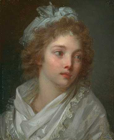 一位年轻女士的肖像`Portrait of a young lady by Elisabeth Louise Vigée Le Brun