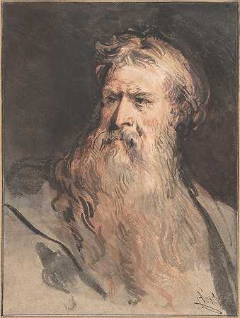 摩西像研究`Study for the figure of Moses (1730–37) by Jacob de Wit