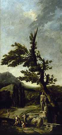 大力神法尔内塞`Hercule Farnèse (1790) by Hubert Robert