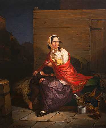 筋疲力尽`Burnt Out (1849) by Charles F. Blauvelt