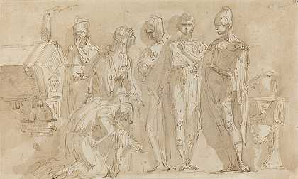 罗马妇女面前的科里奥拉努斯`Coriolanus before the Women of Rome (late 1780s) by Giuseppe Bernardino Bison