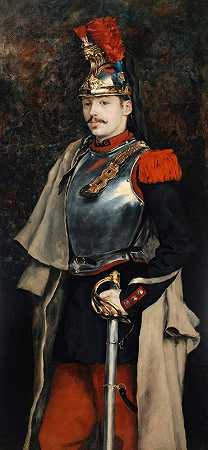 一个男人的肖像，被认为是菲勒·布罗希先生`Portrait Of A Man, Presumed To Be Mr. Filleul~Brohy (1876) by Julius Leblanc Stewart