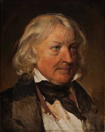 桑瓦尔森画像`Portrait Of Thorvaldsen (1842) by Friedrich von Amerling