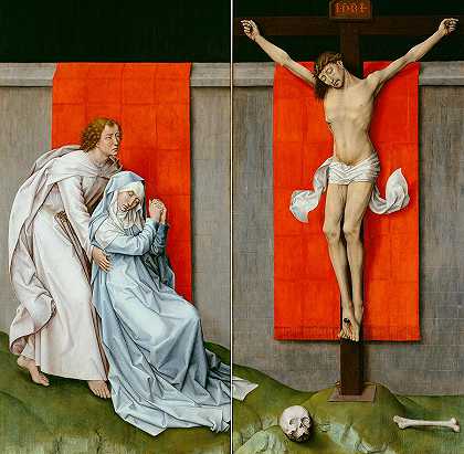 与圣母玛利亚和福音派圣约翰一同受难`The Crucifixion With The Virgin And Saint John The Evangelist Mourning